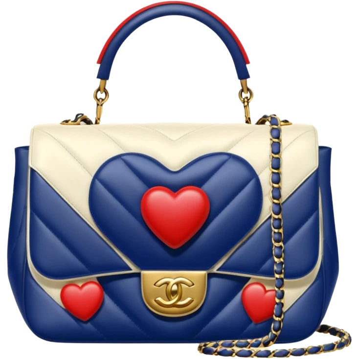 chanel heart white color bag emoji