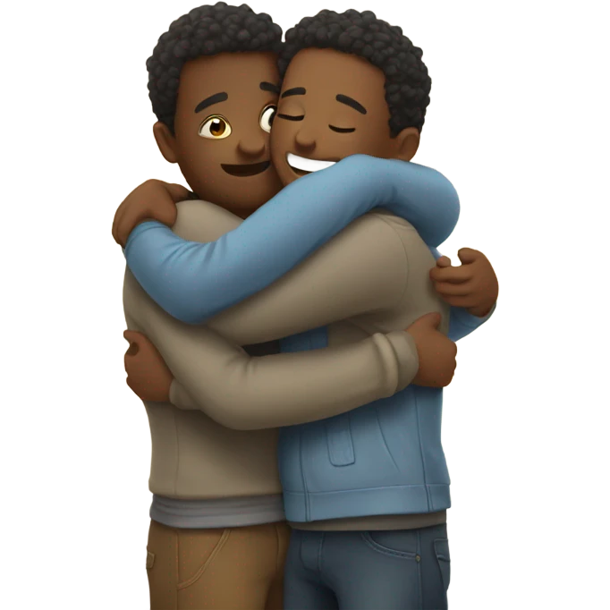two friends hugging emoji