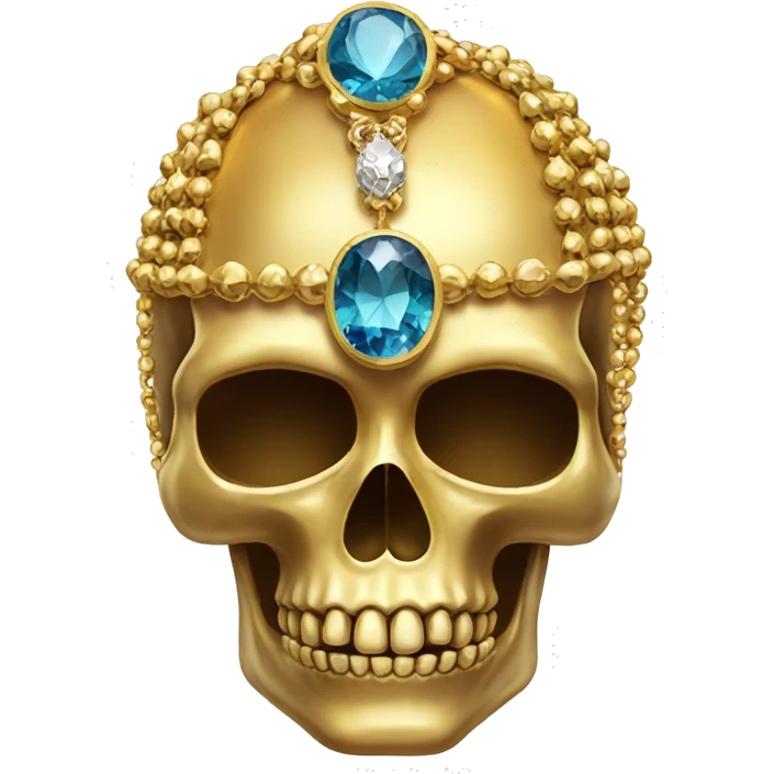 golden skull with jewelry emoji