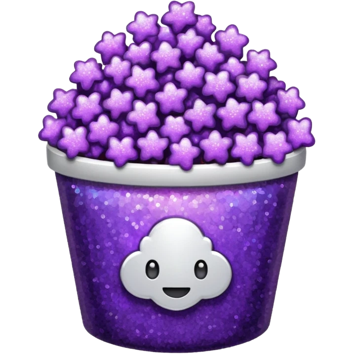 Glitter purple popcorn emoji
