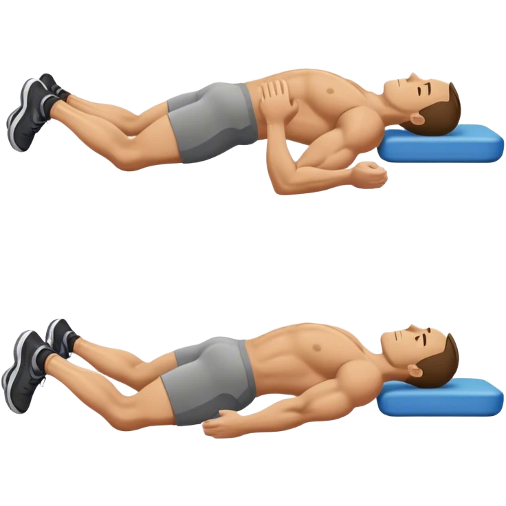 lying down man weighted glute bridges emoji