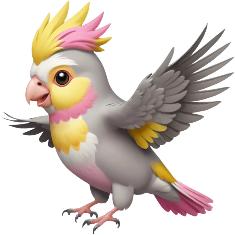 cockatiel flying happy emoji