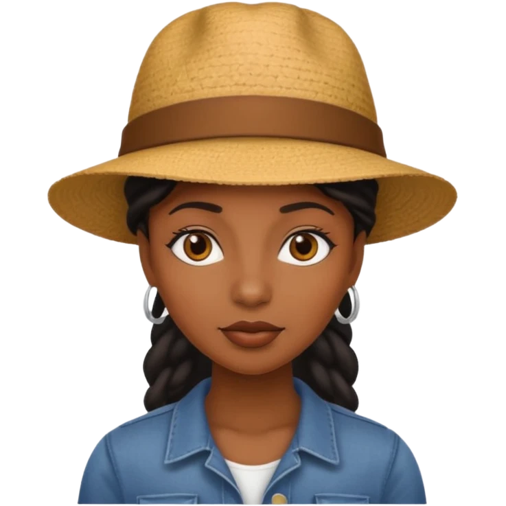 black woman wearing hat emoji