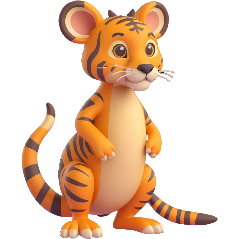3D style tiger kangaroo hybrid emoji