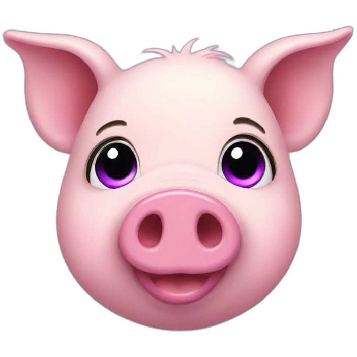 A little pig with purple fur emoji
