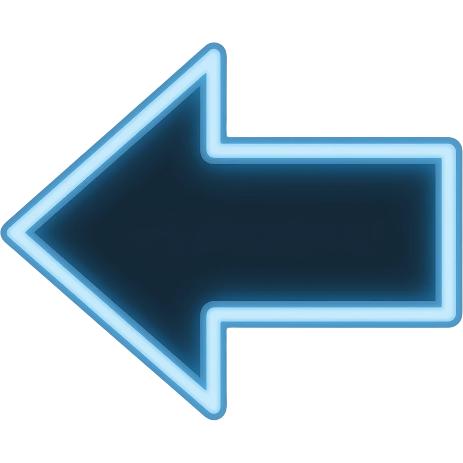 DARK BLUE NEON ARROW TO THE LEFT emoji