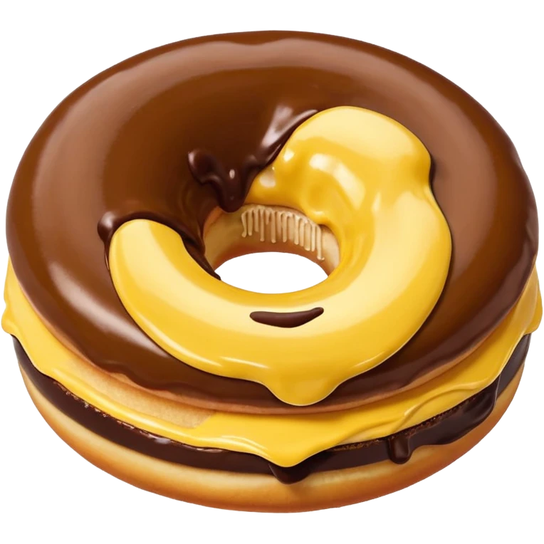 Boston cream doughnut, smiling emoji