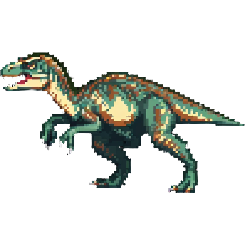 Velociraptor in hunting pose, prehistoric dinosaur emoji
