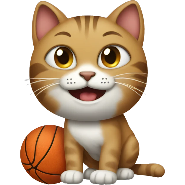 cat playing basketball emoji