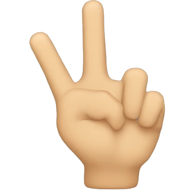 This ✌️ but the two fingers must be flexed in the same hand emoji