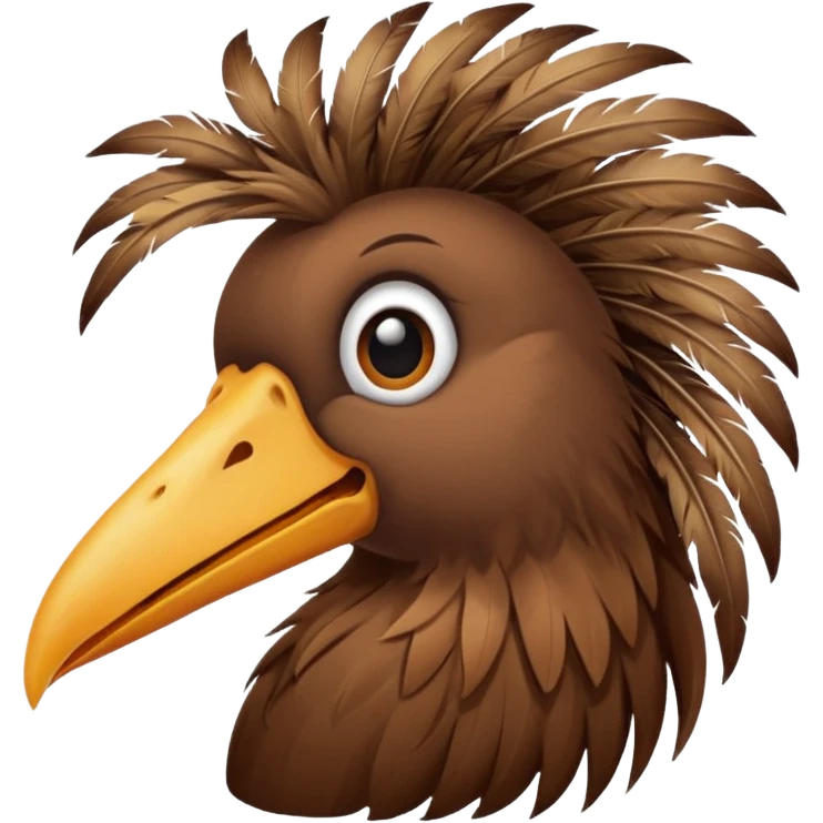 A bird with a long nose and stinky hair emoji
