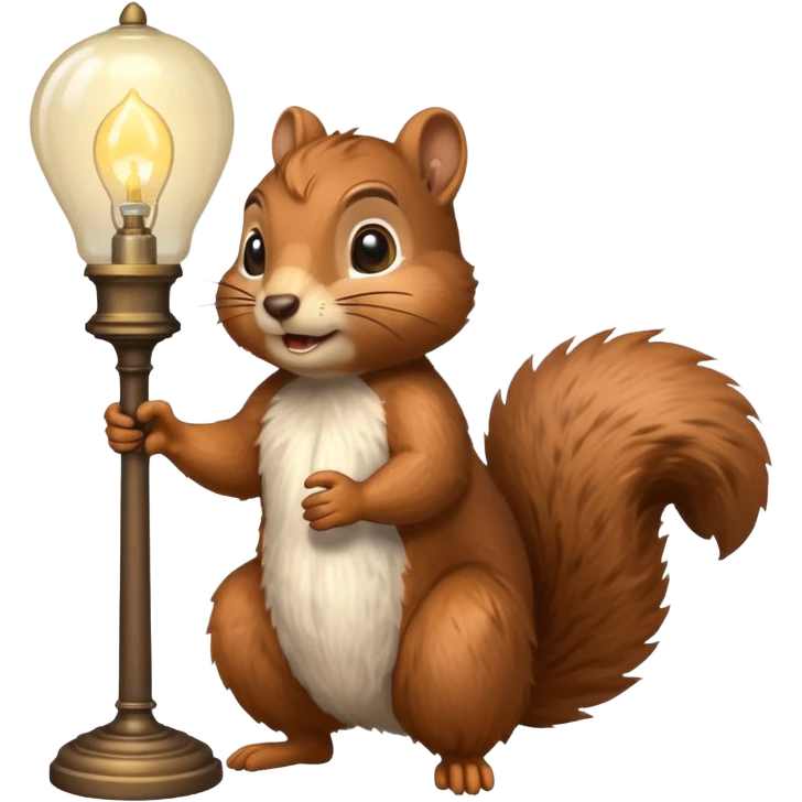 squirrel holding lamp light emoji