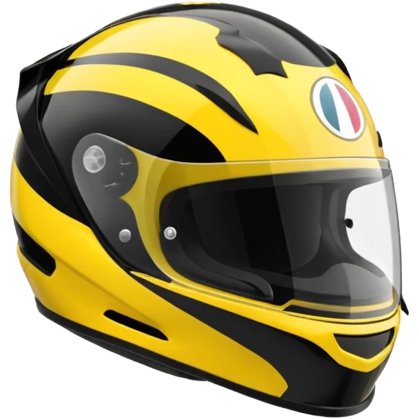 formule 1 helmet black & yellow with storm deco emoji