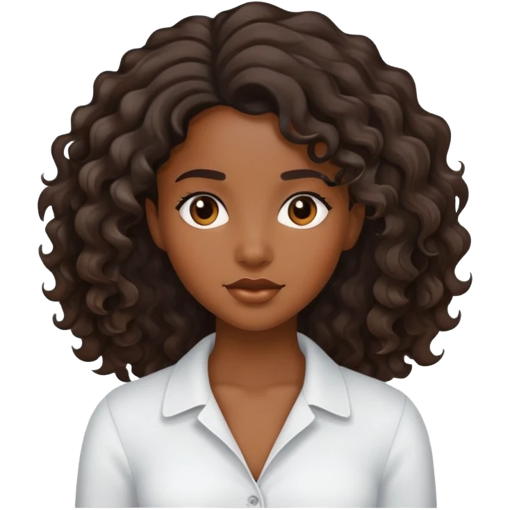black girl with wavy hair emoji