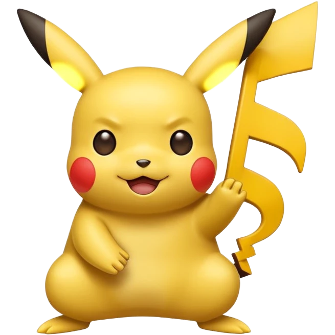 Pikachu reimagined in the Rednote app emoji style, playful, musical note-inspired design, bright friendly expression emoji