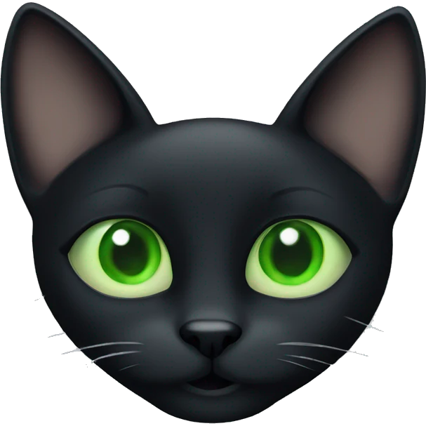 black cat with three green eyes emoji