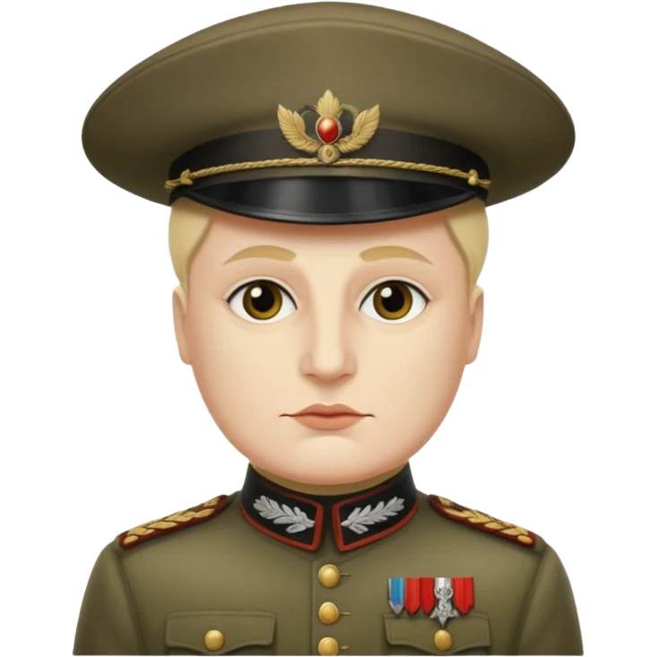 Mussolini com chapéu de penacho emoji