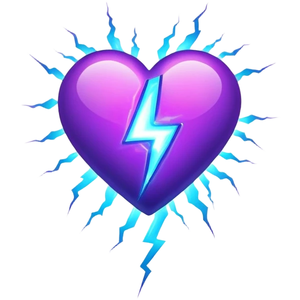 plasma lightning heart shaped emoji