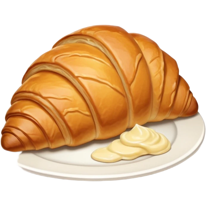 Croissant on the white plate emoji