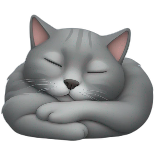 Grey cat sleaping emoji