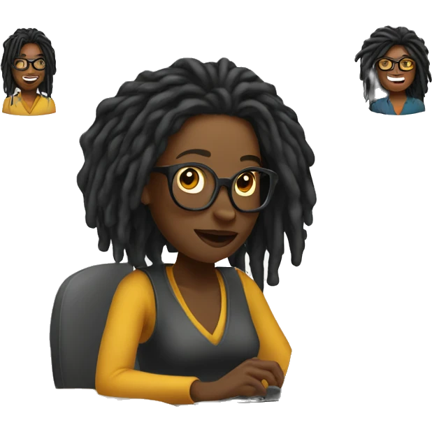 startup-designer-with-laptop-black-woman-dreads emoji
