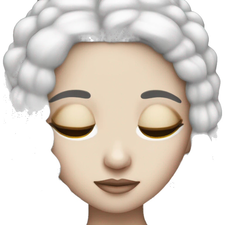 Sleeping white skin queen black hair long and soft emoji