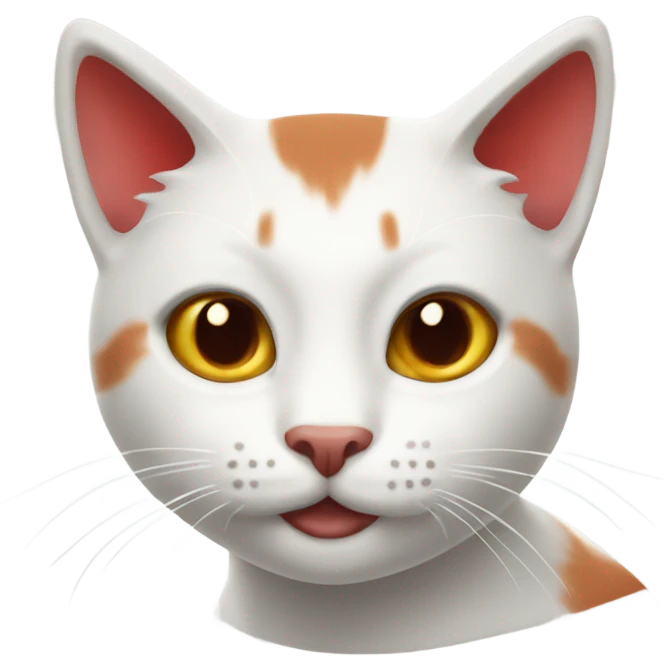 gatto bianco e rosso emoji