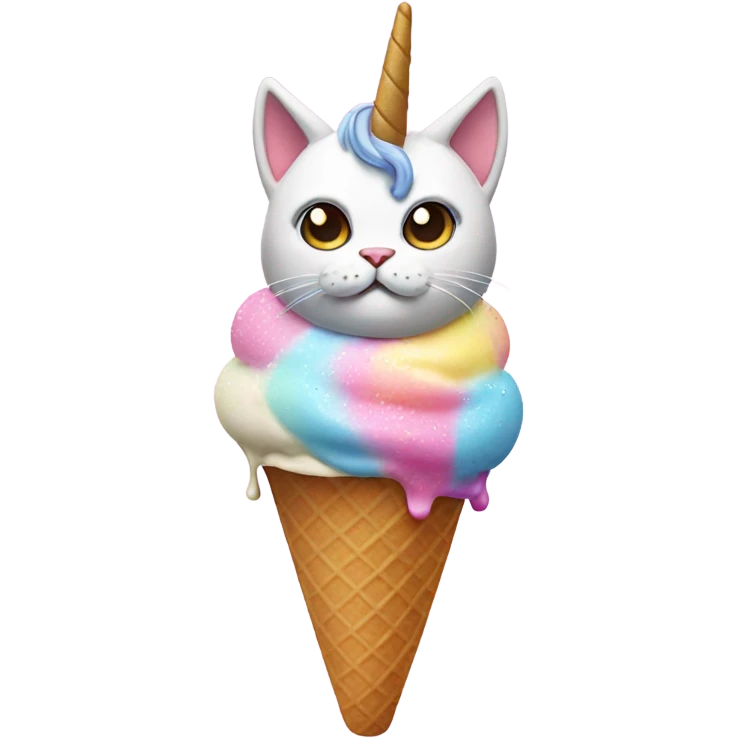 Unicorn cat ice cream emoji