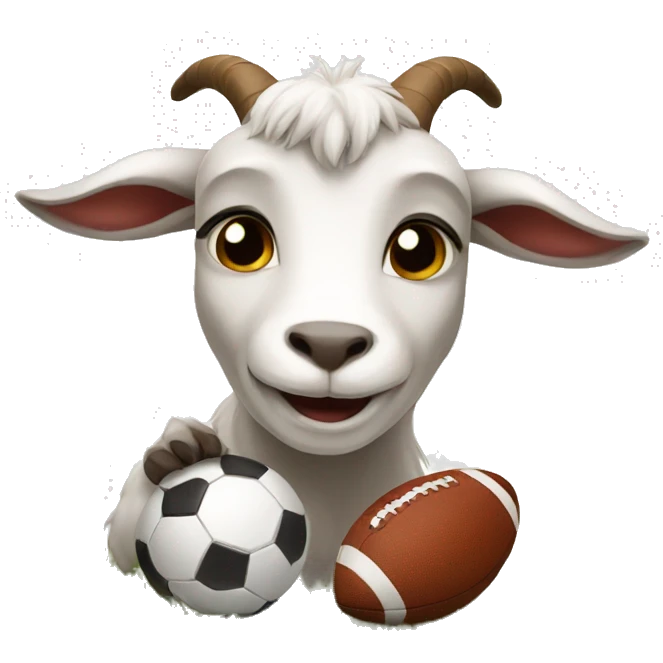 A goat playing football  emoji