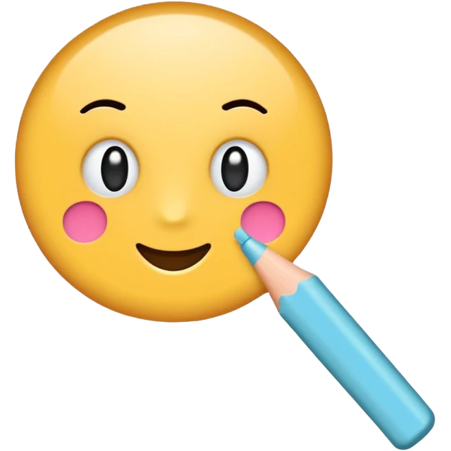 Coloring book with simple line drawings, slightly colored with marker strokes, felt-tip marker beside it, clean flat style, soft colors, emoji-style. emoji