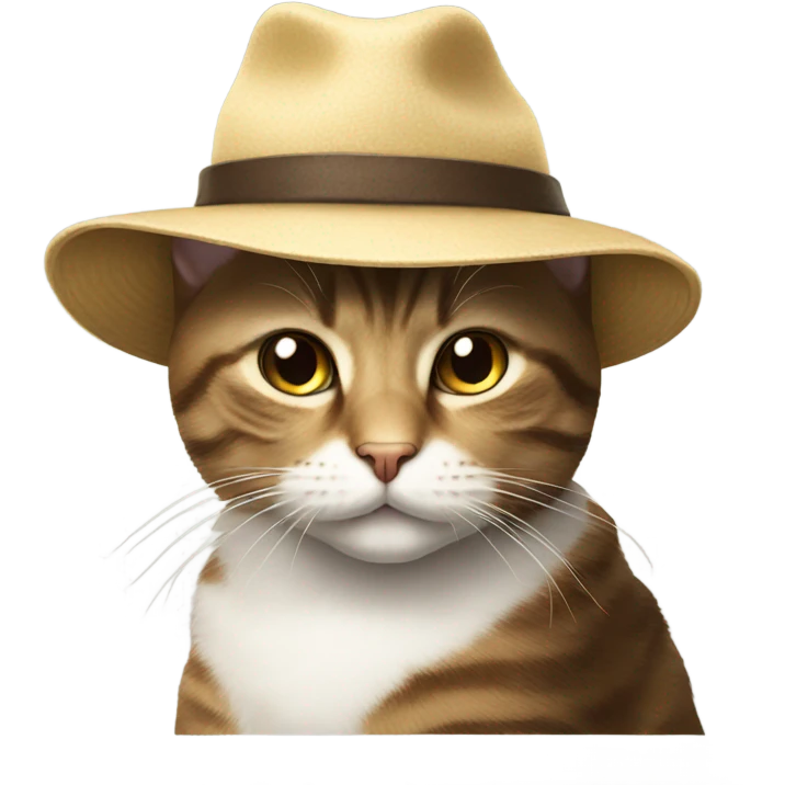 Cat with a cool hat emoji