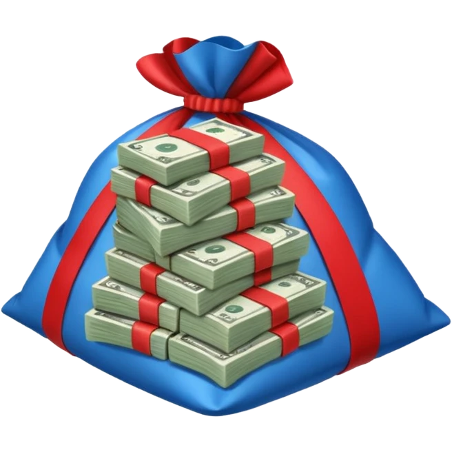 money blue (#00A3E0) and red (#F9423A) emoji