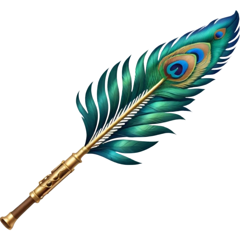 Create a emoji of krishnas peacock feather and flute emoji