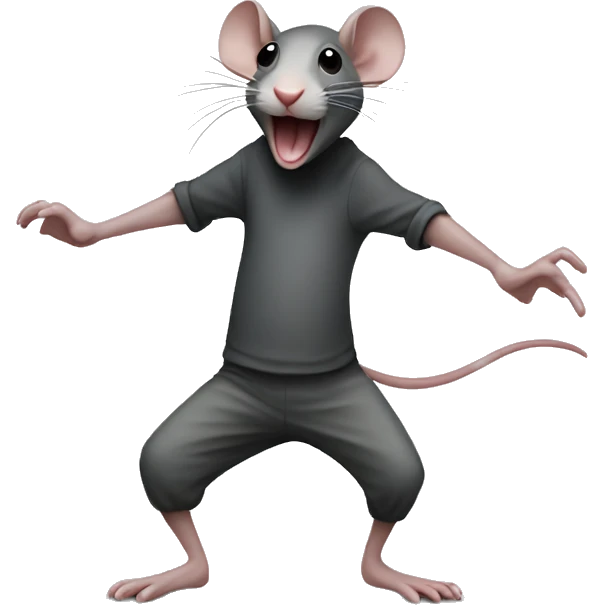 A rat that is dancing emoji