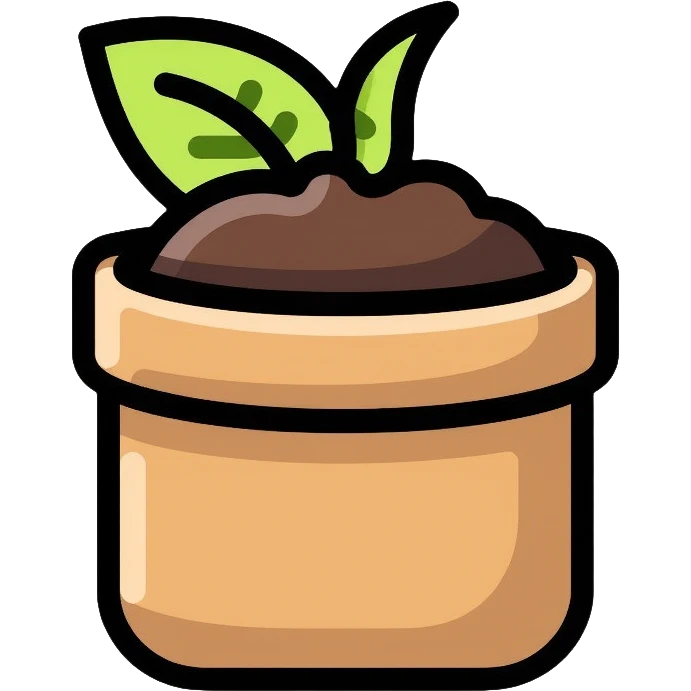 bag of organic compost with leaf symbol emoji