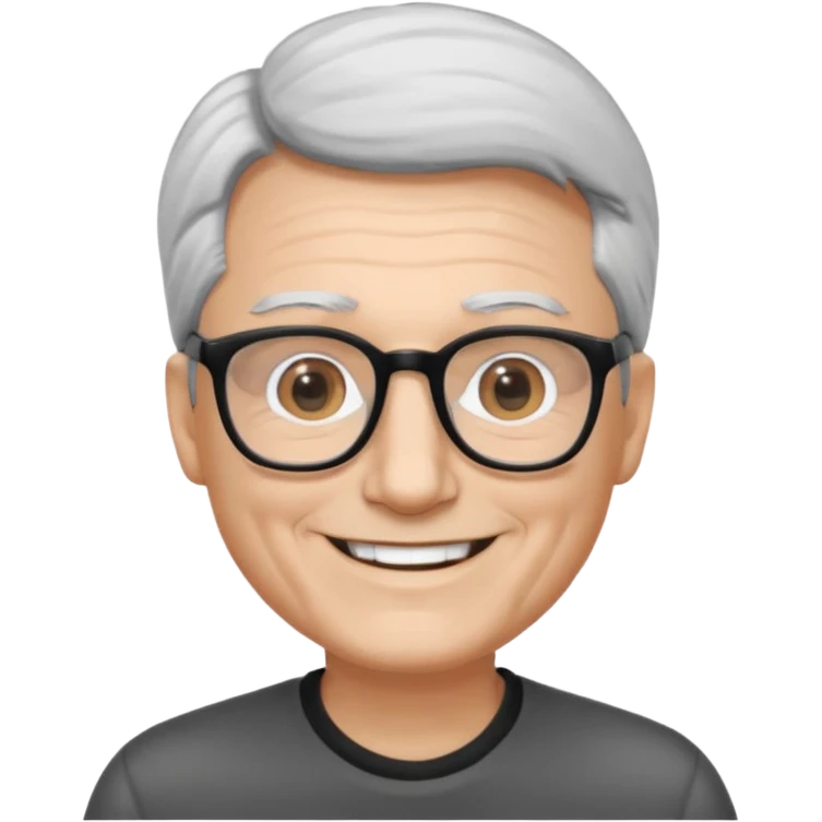 padre con gafas poco pello y color blanco y negro emoji