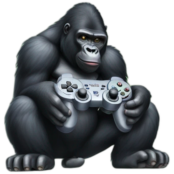Gorilla with game controller emoji
