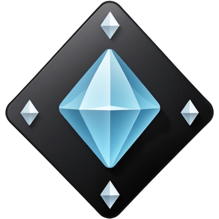 3d diamond shape matte black. diamond shape like on a playing card emoji