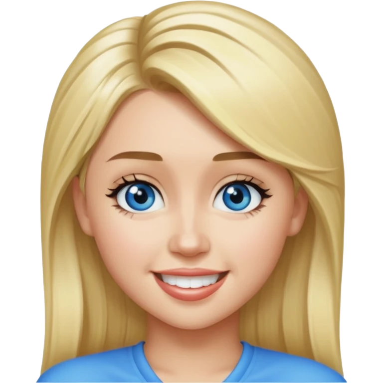 Miley Cyrus with blue eyes, long blonde hair emoji