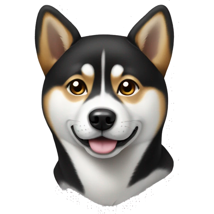 Black and white shiba inu emoji