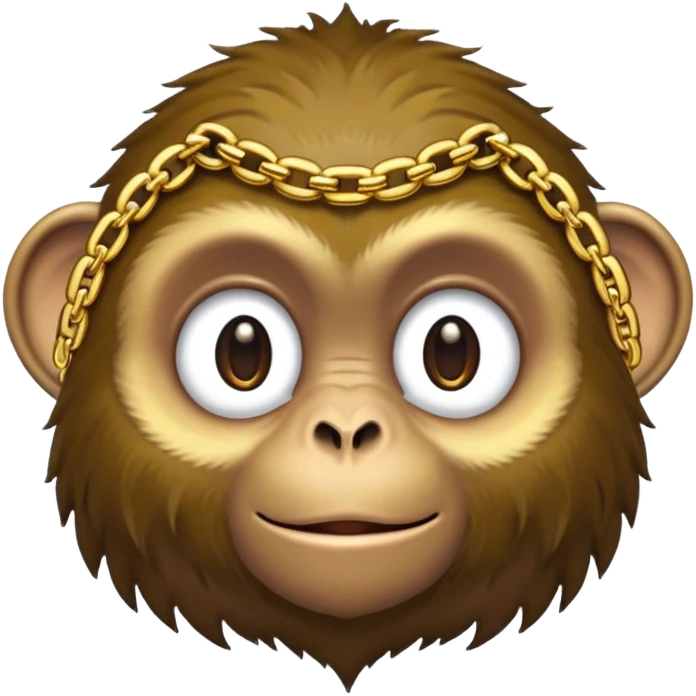 Dark monkey with a dew eag and gold chain emoji