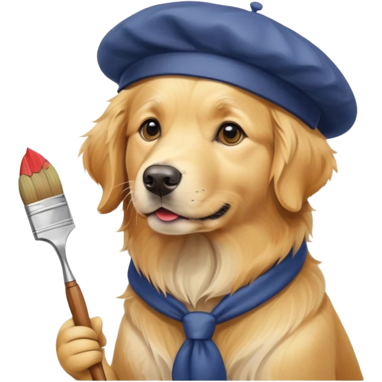 Un perro pintor emoji
