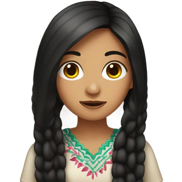 mexican girl with long hair  emoji