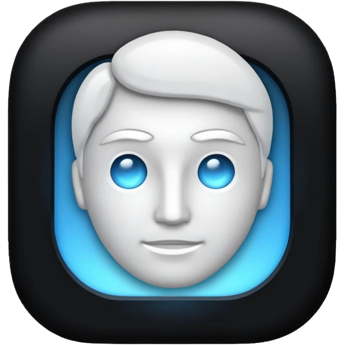 Administrator black white glowing logo transparent background emoji