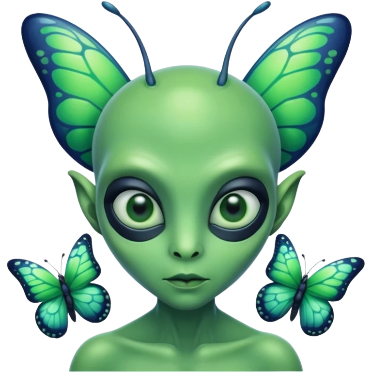 an alien with butterflies emoji