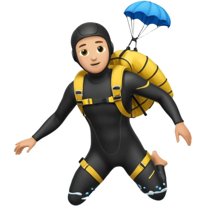 diver with parachute open emoji