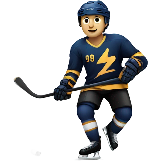 condor hockey player with stick emoji