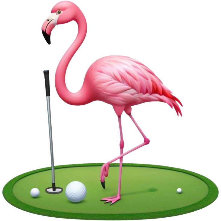 Fenicottero gioca a golf emoji