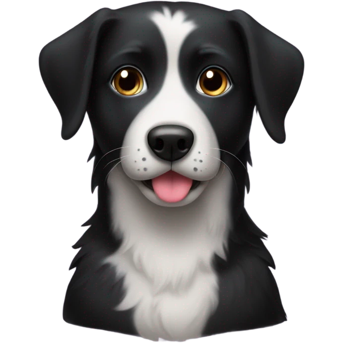 black Dog with heart emoji