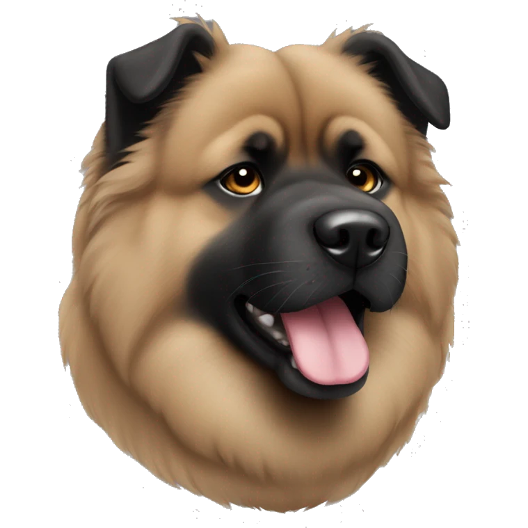 Black chowchow pointy ears emoji